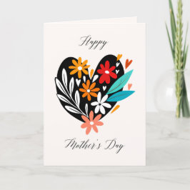 Hjärtan och blommor Glad mors dag Kort