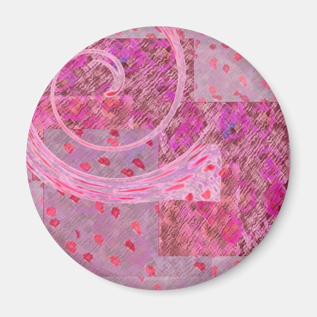 hjärtan och blommor, snurrande kylmagnet magnet (Framsidan)