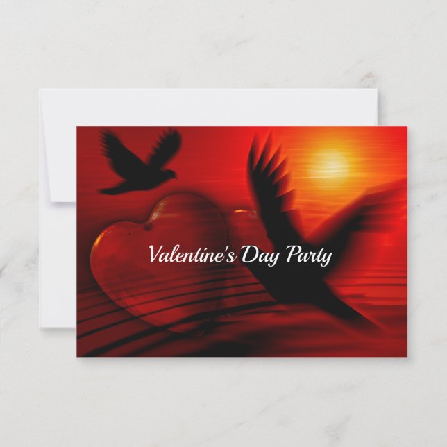 Hjärtan och duvor inbjudningar (Framsida)