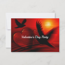 Hjärtan och duvor inbjudningar