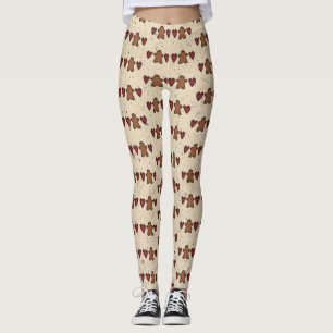 Hjärtan Och Gingerbread Man Strumpbyxor Leggings