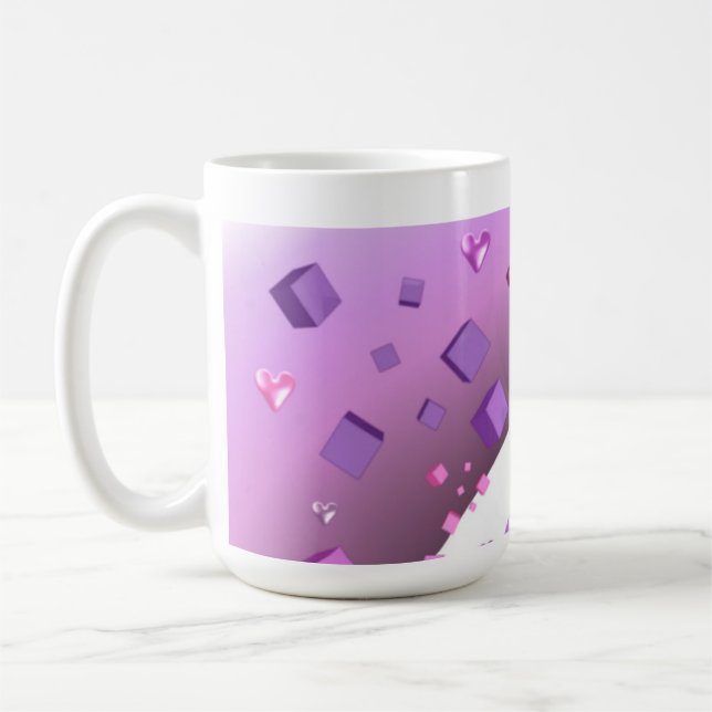 Hjärtan och kuber kaffemugg (Vänster)