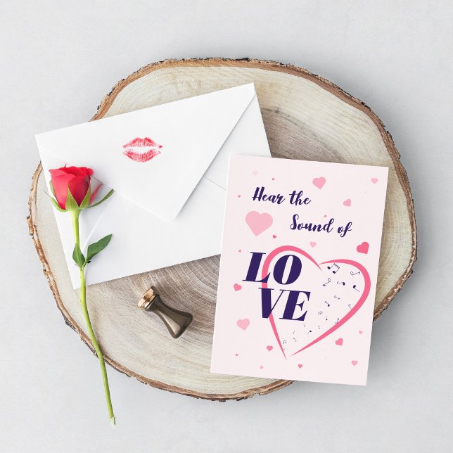 Hjärtan och noter illustration. kort (Skapare uppladdad)