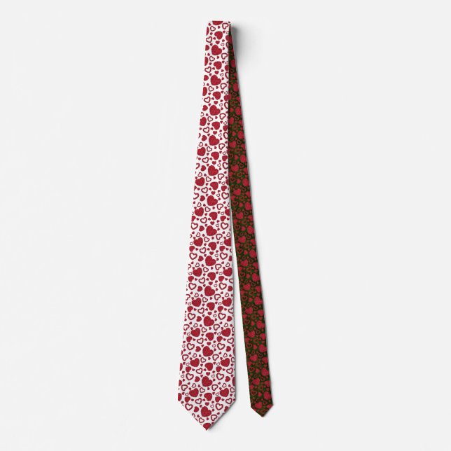 Hjärtan Röda Rosor Mönster Minimalistisk Alla Hjär Slips (Framsida)