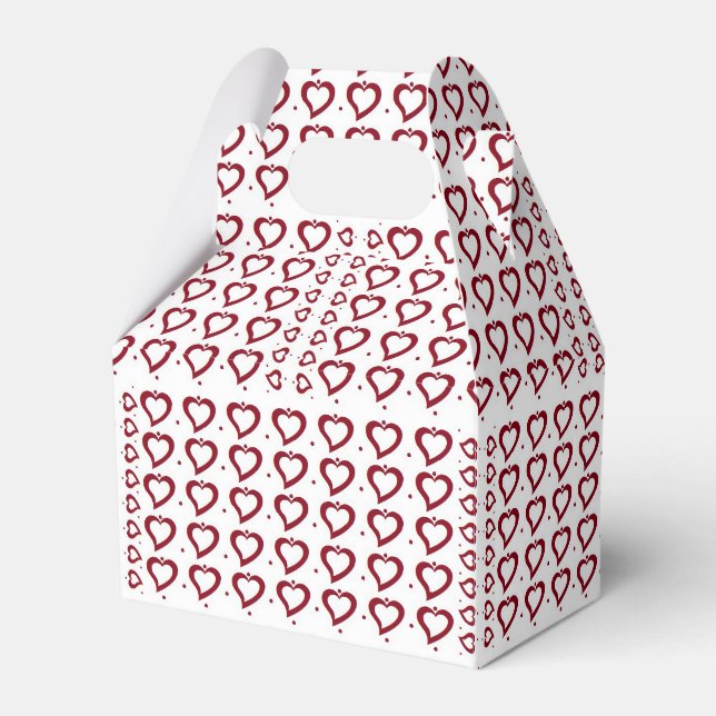 Hjärtan & Små Prickar Röd & Vit Chic Design Presentaskar (Framsidan Sidan)