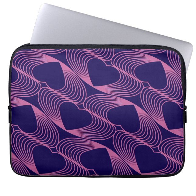 hjärtan sömlöst mönster på laptopsleeve laptop fodral (Framsidan)