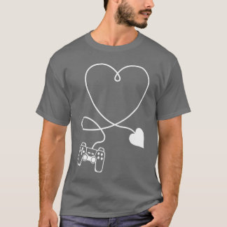 Hjärtan Spelkontroller Videospel Spelare Spelare T Shirt
