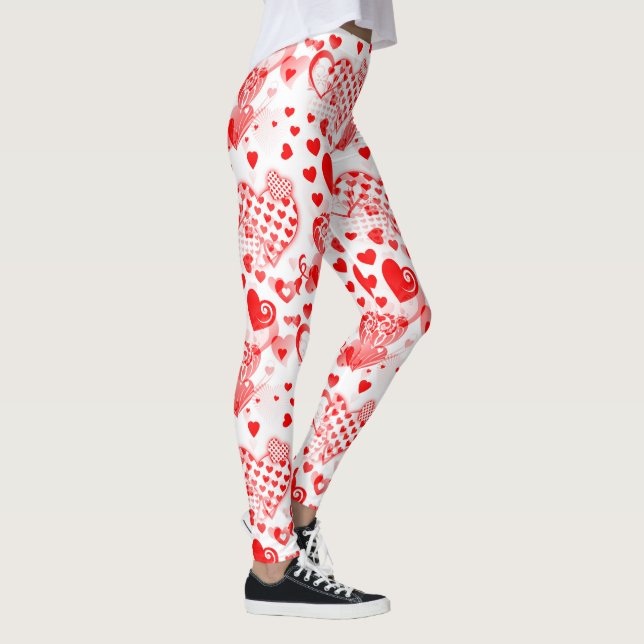 Hjärtan Tatuering sömlös mönster + dina idéer Leggings (Höger)