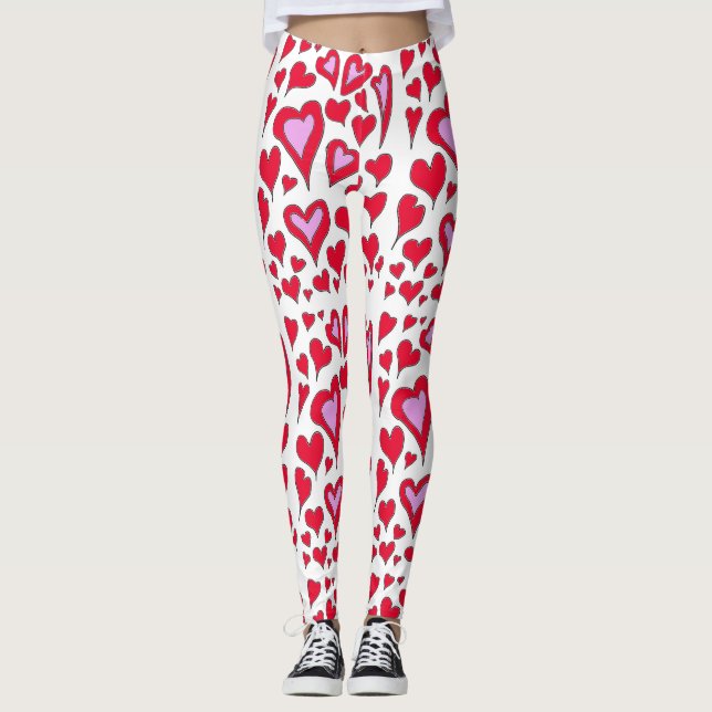 Hjärtan Teckning Leggings (Framsida)