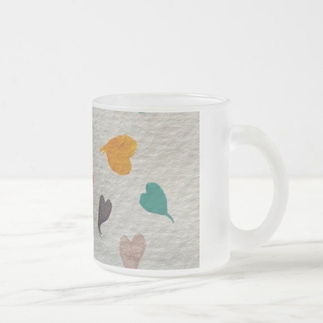 Hjärtan vattenfärg kaffemugg (Höger)