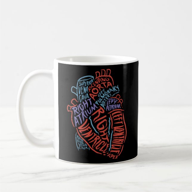 Hjärtanatomi Doktor Medicinsk kardiovaskulär biolo Kaffemugg (Vänster)