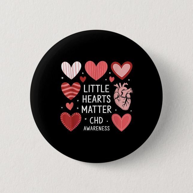 Hjärtanatomi Valentine Little Heart Chd Awareness Knapp (Framsida)