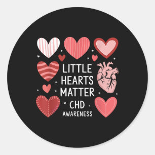 Hjärtanatomi Valentine Little Heart Chd Awareness Runt Klistermärke