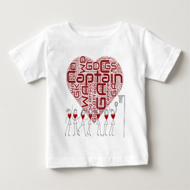 HjärtaNetballbaby T-shirt (Framsida)