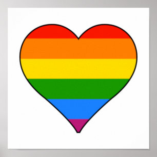 Hjärtanpassning av Pridet för Heart för HGBTQ-regn Poster