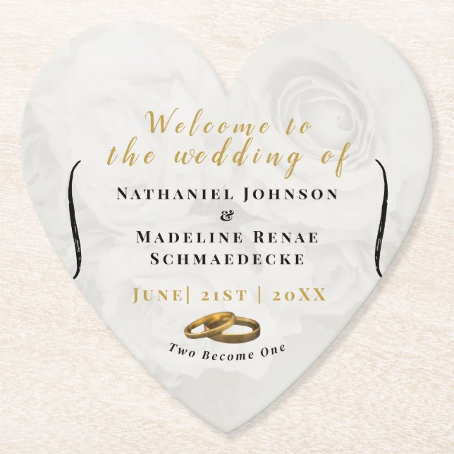 HjärtAnpassningsbar Papper Underlägg Bröllop Bord  (Framsida)