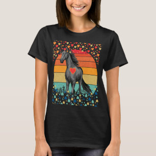 Hjärtans Alla Hjärtans Dag Retro Vintage Solnedgån T Shirt