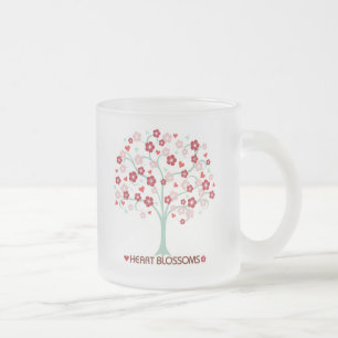 Hjärtans Blommar Konstruktion Frostat glas Mugg
