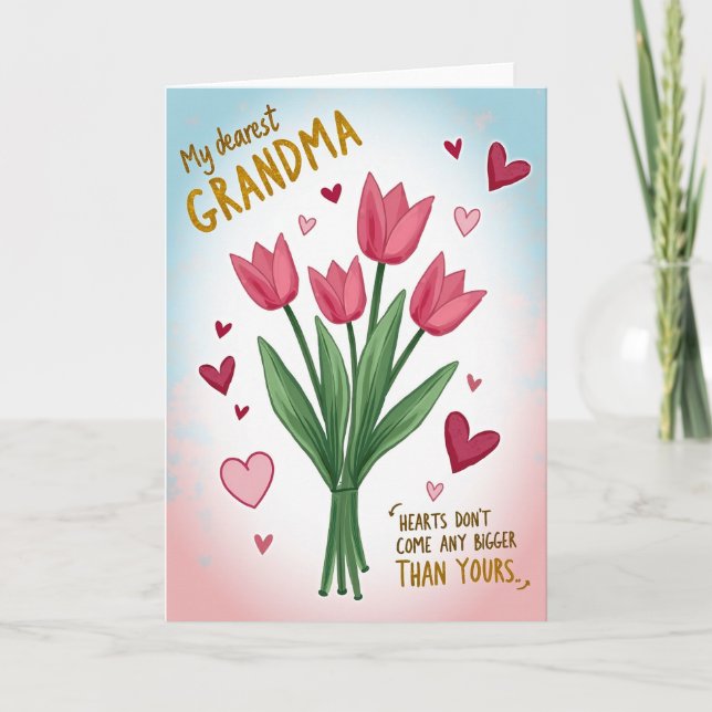Hjärtans Dag-kort till Mormor Kort (Framsida)