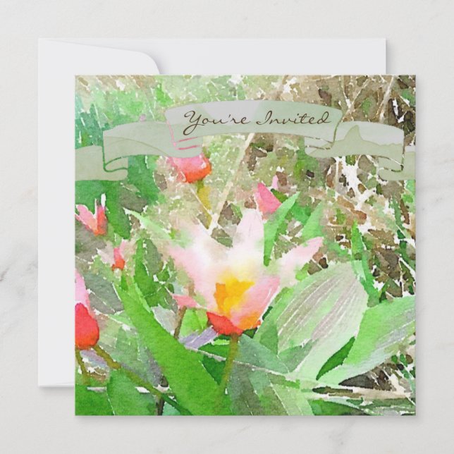 Hjärtans delight Kaufmanniana Tulip-inbjudan Inbjudningar (Framsida)