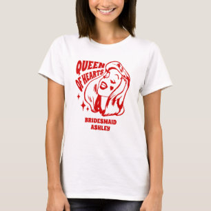 Hjärtans drottning brudtjänsteflicka t shirt