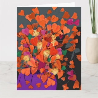 Hjärtans födelsedagsbukett kort