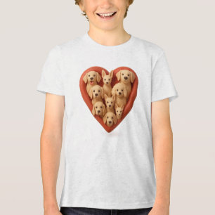 Hjärtans Fullt i Hundar - 3D Hund älskare Hjärtdes T Shirt