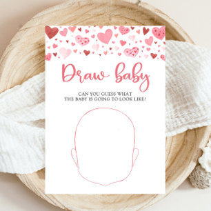 Hjärtans Valentine Baby Shower Rita Bebis-Spelet Inbjudningar
