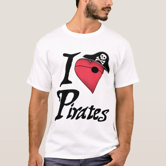 Hjärtapirater - tända t-shirt (Framsida)