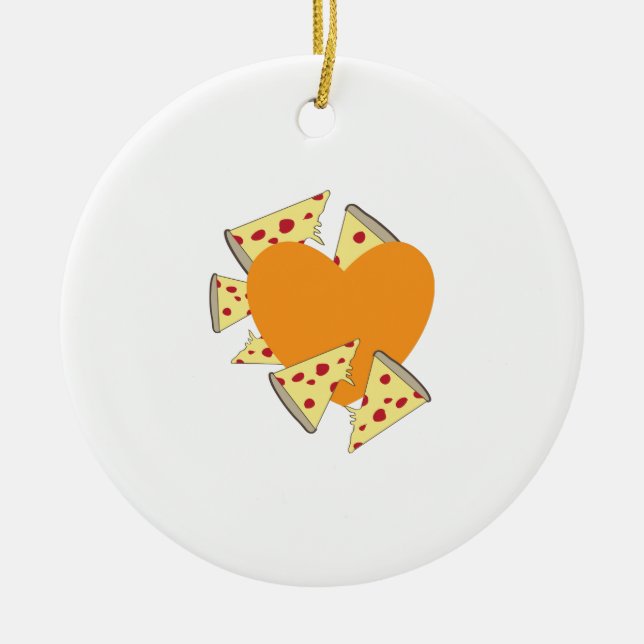 HjärtaPizza Julgransprydnad Keramik (Framsidan)