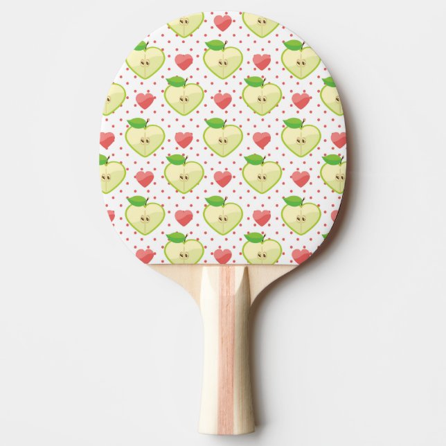 Hjärtäpplen med Rosa Polka dots och öron Pingisracket (Framsidan)