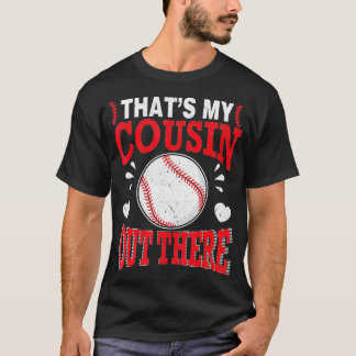 Hjärtar Baseball Player som min kusin där ute T Shirt