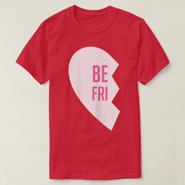 Hjärtar Bästa vän T:s matchande BFF-utdrag Tees5 T Shirt (Design framsida)
