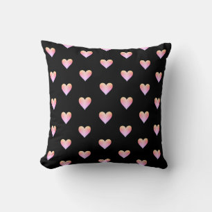 Hjärtar Black Rosa Iridescent Cute Söt Modern Kudde