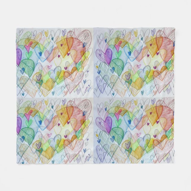 Hjärtar inspirationslös Anpassningsbar Ull Throw B Fleecefilt (Framsidan (Horisontell))