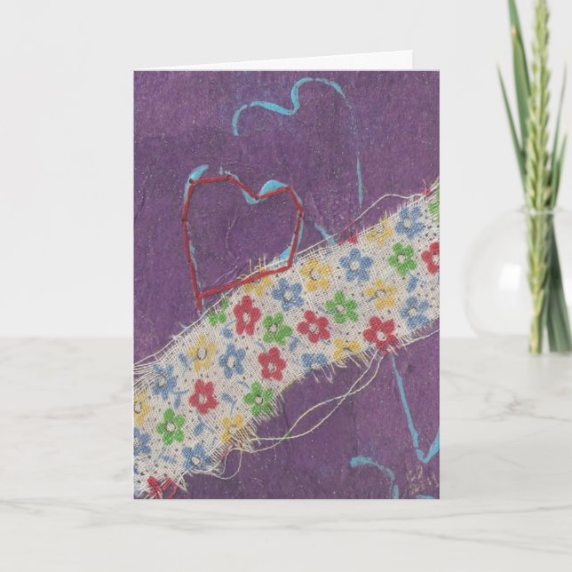 Hjärtar med samlingsplats för blandade media, föde kort (Framsida)