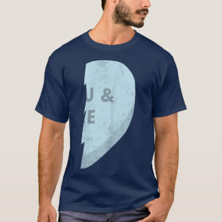 Hjärtar mot dig och mig att matcha BFF-konturer Va T Shirt