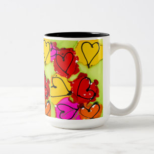 Hjärtar överallt i Lovitude Coffee Mugg