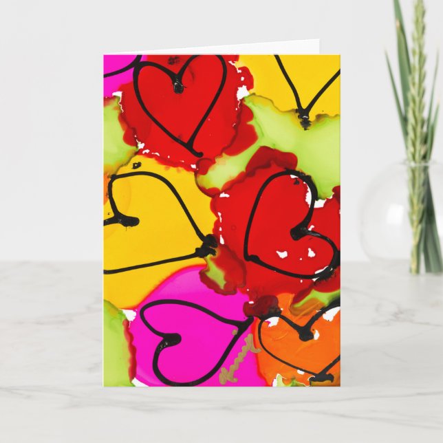 Hjärtar överallt med Lovitud Tackkort Card (Framsida)