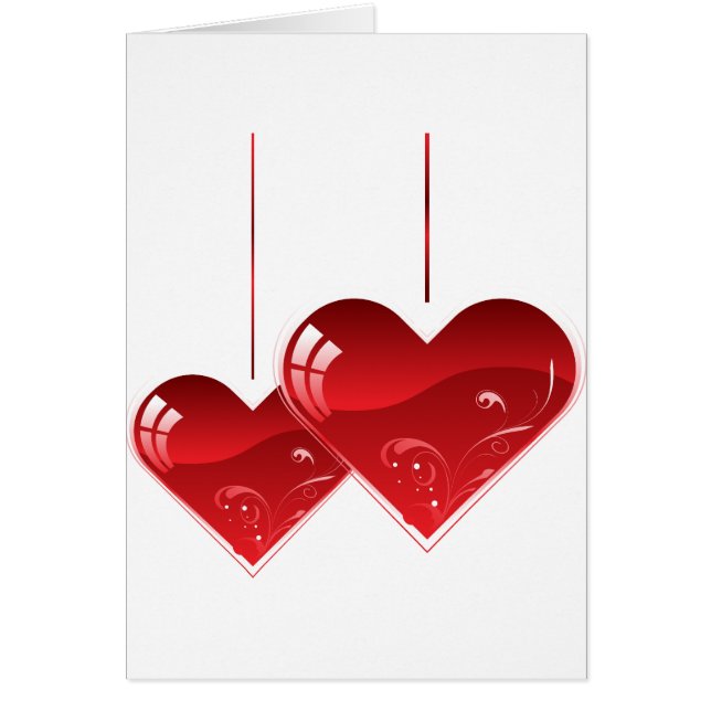 Hjärtar på en sträng hälsningskort (Framsidan)