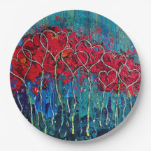 Hjärtar Papper plåt 9 tum