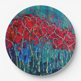 Hjärtar Papper plåt 9 tum