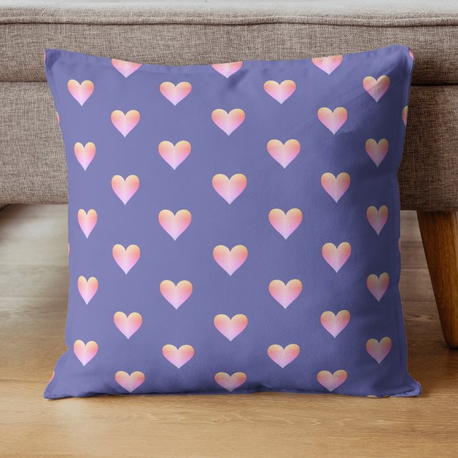 Hjärtar Periwinkle Rosa Cute Söt Modern Kudde (Skapare uppladdad)