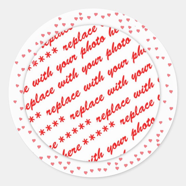 Hjärtar runt din fotomall klistermärke (Framsida)