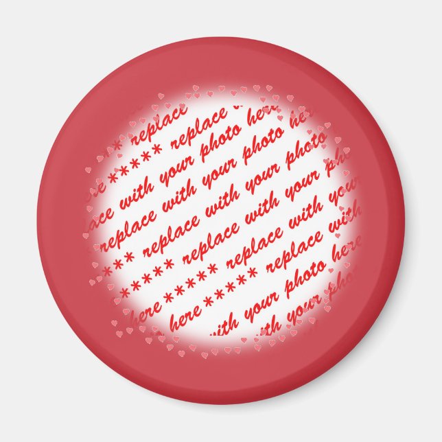 Hjärtar runt din fotomall magnet (Framsidan)