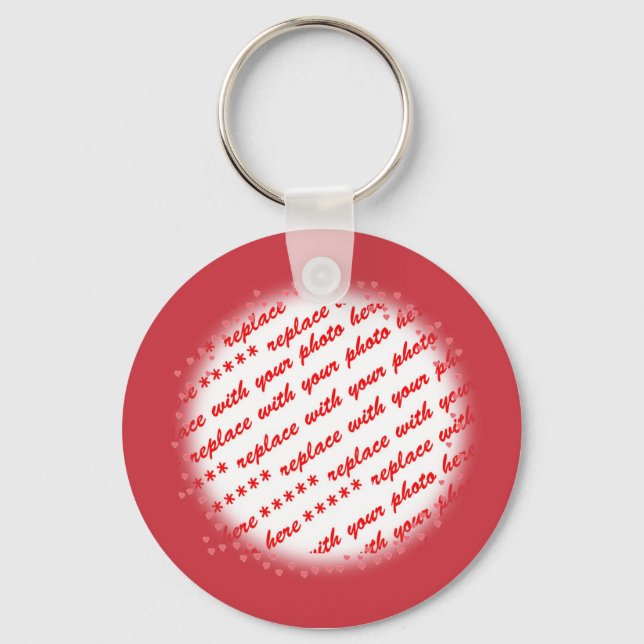 Hjärtar runt din fotomall nyckelring (Framsida)