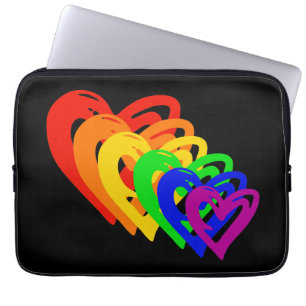 Hjärtaregnbåge Laptop Sleeve