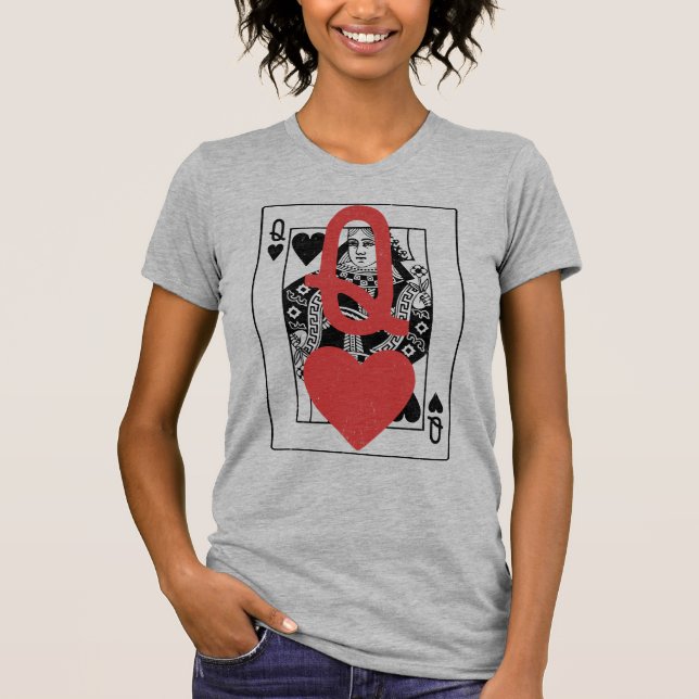 Hjärtarts drottning: Fet Red Heart Overlay T Shirt (Framsida)