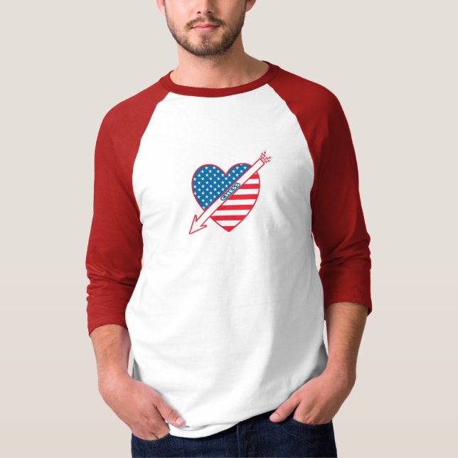 Hjärtaschackpatriot Tee (Framsida)