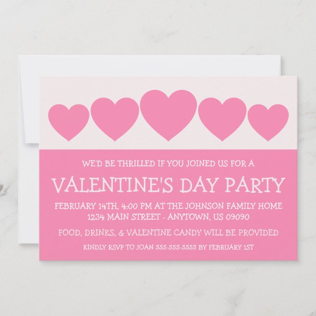 HjärtaSilhouetteValetines dag (rosor) Inbjudningar (Framsida)